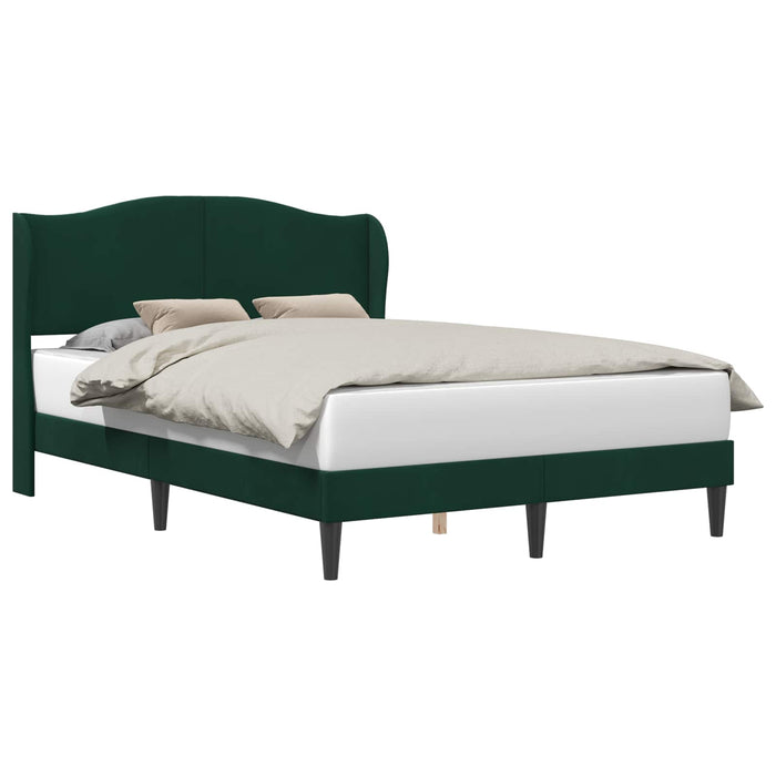 Cadru de pat cu headboard Verde închis 120 x 200 cm Catifea WALTI