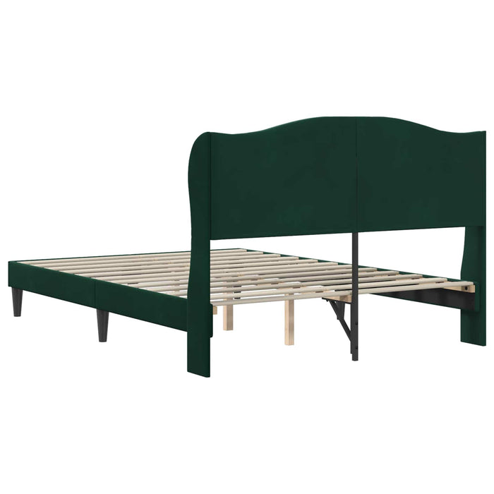 Cadru de pat cu headboard Verde închis 120 x 200 cm Catifea WALTI