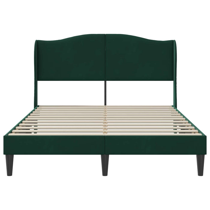 Cadru de pat cu headboard Verde închis 120 x 200 cm Catifea WALTI