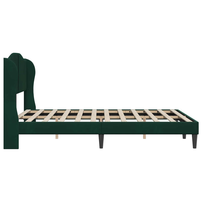 Cadru de pat cu headboard Verde închis 120 x 200 cm Catifea WALTI