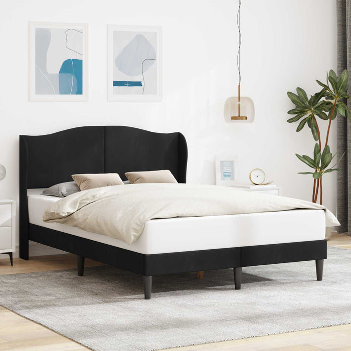 Cadru de pat cu headboard Negru 120 x 200 cm Catifea WALTI