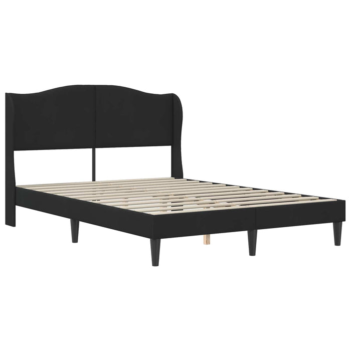 Cadru de pat cu headboard Negru 120 x 200 cm Catifea WALTI