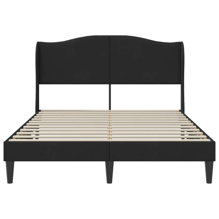 Cadru de pat cu headboard Negru 120 x 200 cm Catifea WALTI