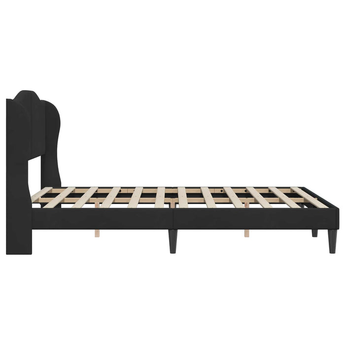 Cadru de pat cu headboard Negru 120 x 200 cm Catifea WALTI
