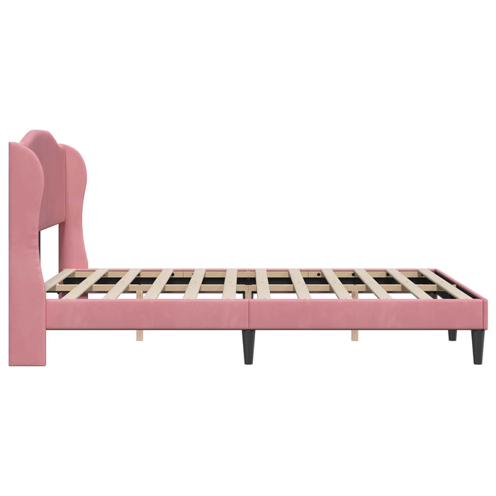 Cadru de pat cu headboard Roz 140 x 200 cm Catifea - WALTI WALTI
