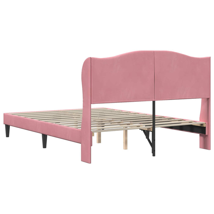 Cadru de pat cu headboard Roz 160 x 200 cm Catifea - WALTI WALTI