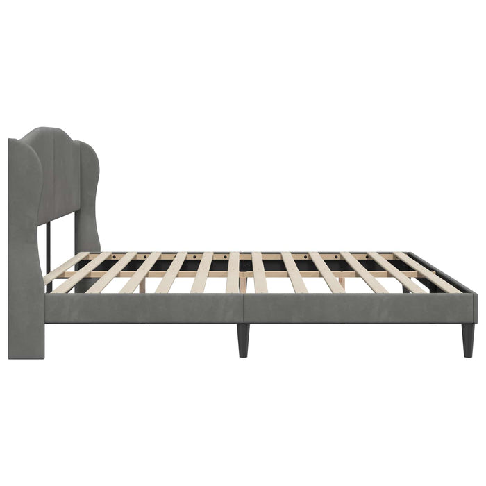 Cadru de pat cu headboard Gri închis 180 x 200 cm Catifea WALTI