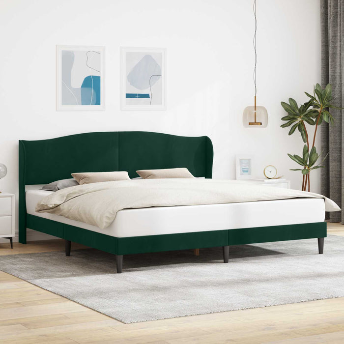 Cadru de pat cu headboard Verde închis 180 x 200 cm Catifea WALTI