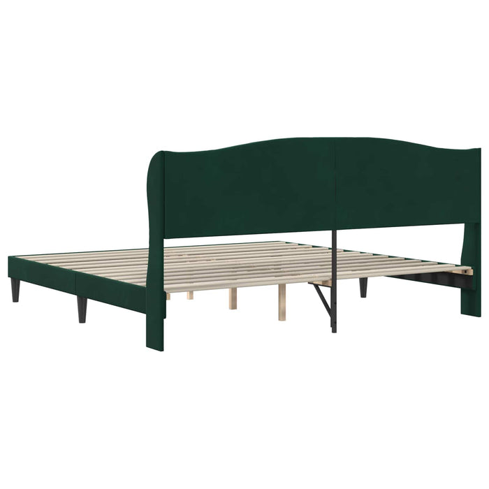 Cadru de pat cu headboard Verde închis 180 x 200 cm Catifea WALTI