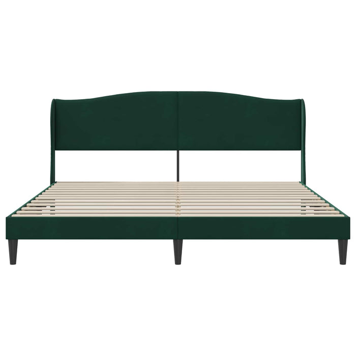 Cadru de pat cu headboard Verde închis 180 x 200 cm Catifea WALTI