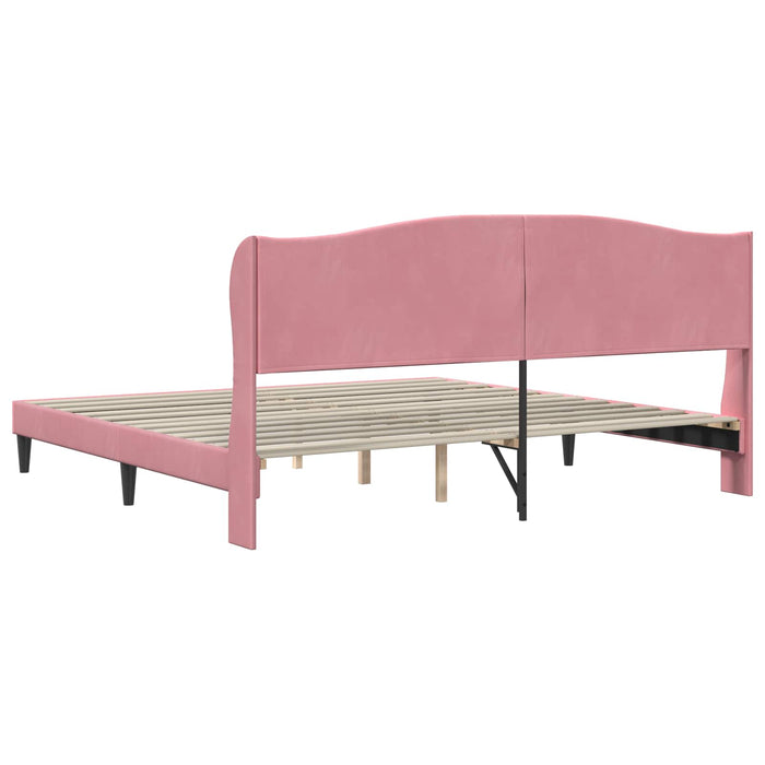 Cadru de pat cu headboard Roz 180 x 200 cm Catifea - WALTI WALTI