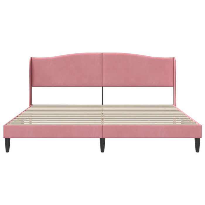 Cadru de pat cu headboard Roz 180 x 200 cm Catifea - WALTI WALTI
