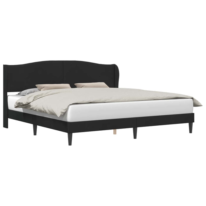 Cadru de pat cu headboard Negru 180 x 200 cm Catifea WALTI