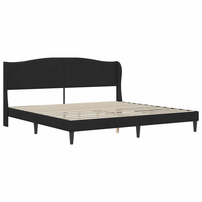 Cadru de pat cu headboard Negru 180 x 200 cm Catifea WALTI