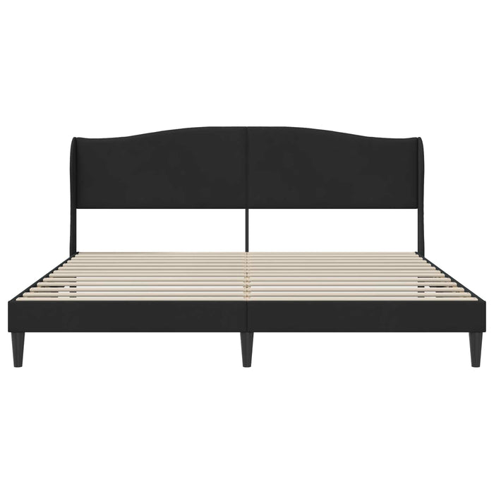 Cadru de pat cu headboard Negru 180 x 200 cm Catifea WALTI