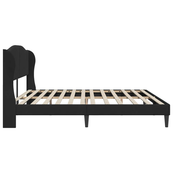 Cadru de pat cu headboard Negru 180 x 200 cm Catifea WALTI