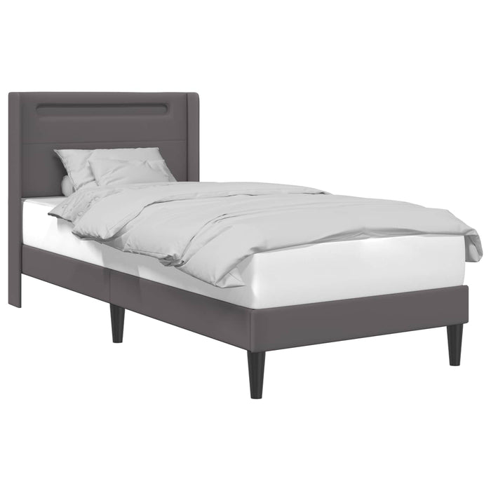 Cadru de pat cu benzi LED Gri 80 x 200 cm Piele artificială - WALTI WALTI