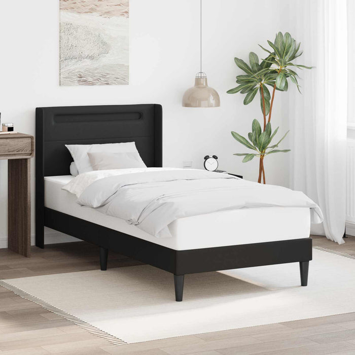 Cadru de pat cu benzi LED Negru 80 x 200 cm Piele artificială - WALTI WALTI
