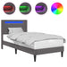 Cadru de pat cu benzi LED Gri 90 x 190 cm Piele artificială - WALTI WALTI