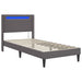 Cadru de pat cu benzi LED Gri 90 x 190 cm Piele artificială - WALTI WALTI