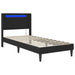 Cadru de pat cu benzi LED Negru 90 x 190 cm Piele artificială - WALTI WALTI