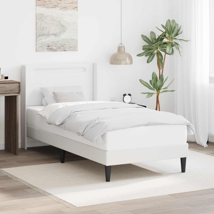 Cadru de pat cu benzi LED Alb 90 x 190 cm Piele artificială - WALTI WALTI