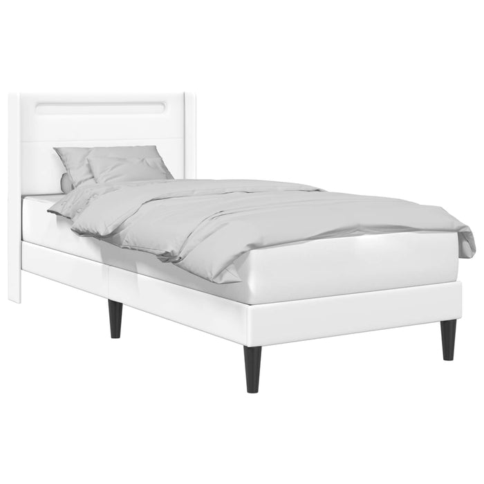 Cadru de pat cu benzi LED Alb 90 x 190 cm Piele artificială - WALTI WALTI