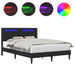 Cadru de pat cu benzi LED Negru 120 x 190 cm Piele artificială - WALTI WALTI