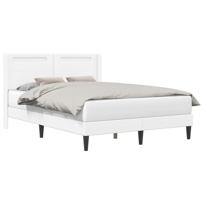 Cadru de pat cu benzi LED Alb 140 x 200 cm Piele artificială - WALTI WALTI