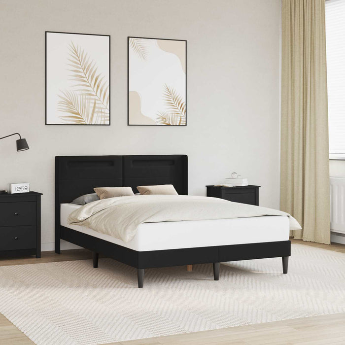 Cadru de pat cu benzi LED Negru 160 x 200 cm Piele artificială - WALTI WALTI