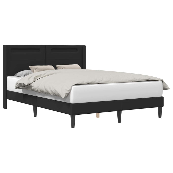 Cadru de pat cu benzi LED Negru 160 x 200 cm Piele artificială - WALTI WALTI