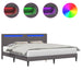 Cadru de pat cu benzi LED Gri 180 x 200 cm Piele artificială - WALTI WALTI