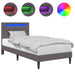 Cadru de pat cu benzi LED Gri 80 x 200 cm Piele artificială - WALTI WALTI
