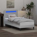 Cadru de pat cu benzi LED Alb 90 x 200 cm Piele artificială - WALTI WALTI