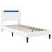 Cadru de pat cu benzi LED Alb 90 x 200 cm Piele artificială - WALTI WALTI