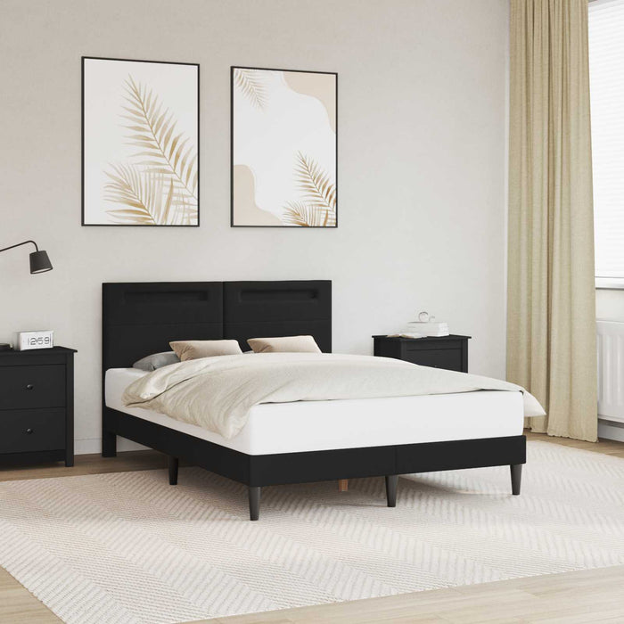 Cadru de pat cu benzi LED Negru 140 x 190 cm Piele artificială WALTI