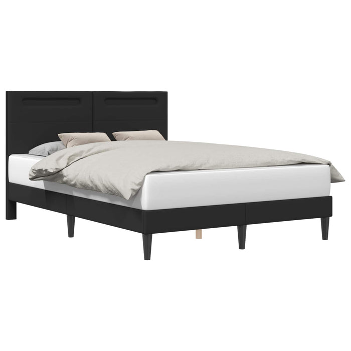 Cadru de pat cu benzi LED Negru 140 x 190 cm Piele artificială WALTI