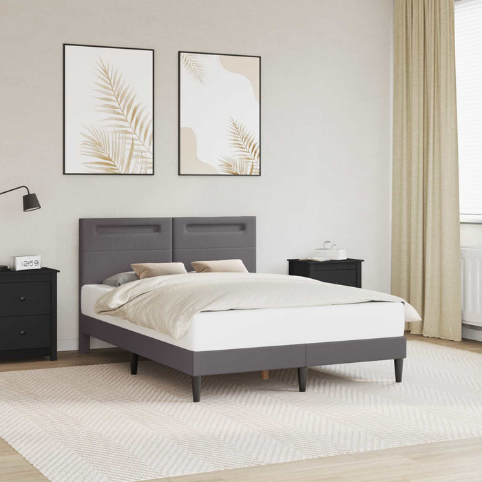 Cadru de pat cu benzi LED Gri 140 x 200 cm Piele artificială WALTI