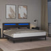 Cadru de pat cu benzi LED Gri 180 x 200 cm Piele artificială - WALTI WALTI