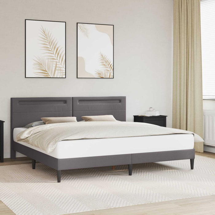 Cadru de pat cu benzi LED Gri 180 x 200 cm Piele artificială - WALTI WALTI