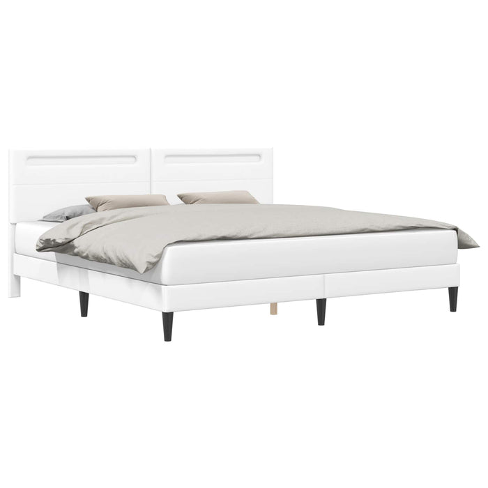 Cadru de pat cu benzi LED Alb 180 x 200 cm Piele artificială - WALTI WALTI