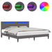 Cadru de pat cu benzi LED Gri 200 x 200 cm Piele artificială - WALTI WALTI