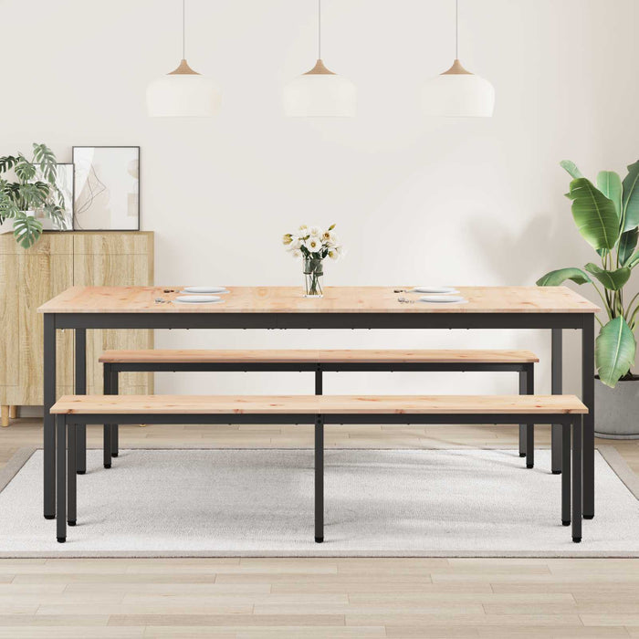 Masă de dining natural 200 x 100 x 75 cm Lemn de pin masiv - WALTI WALTI