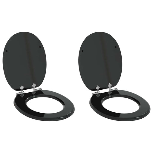 Capac de toaletă cu închidere lentă 2 pcs Negru 44 x 38 cm - WALTI WALTI