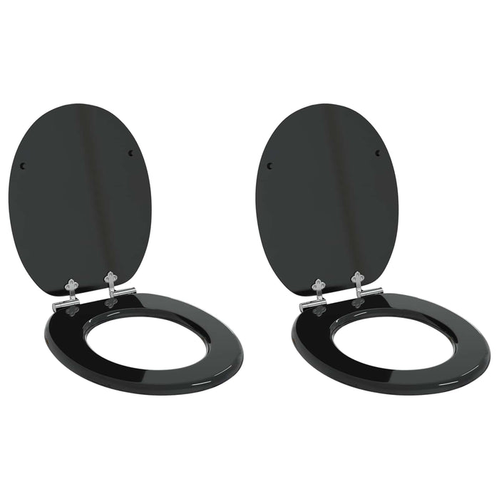 Capac de toaletă cu închidere lentă 2 pcs Negru 44 x 38 cm - WALTI WALTI