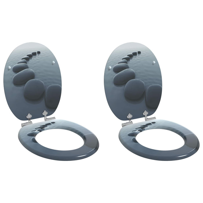 Capac de toaletă cu închidere lentă 2 pcs Gri 44 x 38 cm - WALTI WALTI