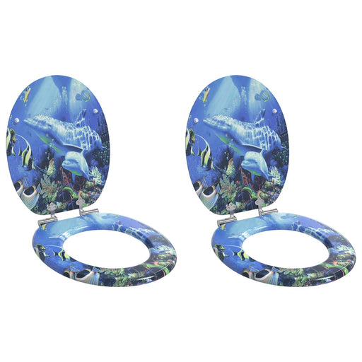 Capac de toaletă cu închidere lentă 2 pcs albastru 44 x 38 cm - WALTI WALTI