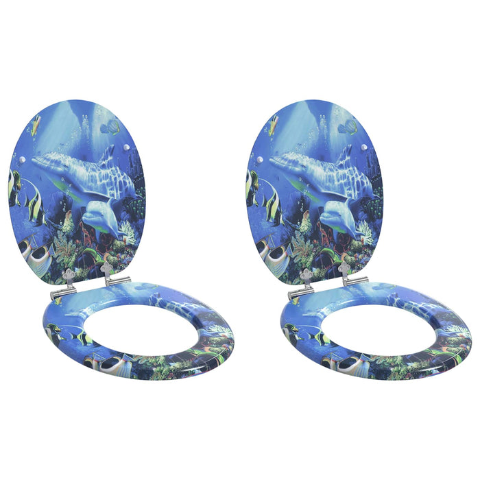 Capac de toaletă cu închidere lentă 2 pcs albastru 44 x 38 cm - WALTI WALTI