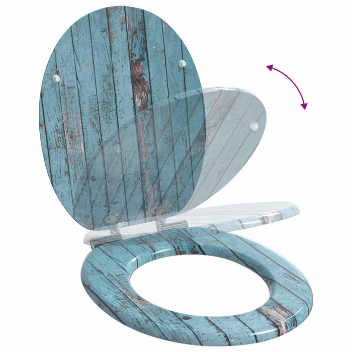 Capac de toaletă cu închidere lentă 2 pcs albastru 44 x 38 cm - WALTI WALTI