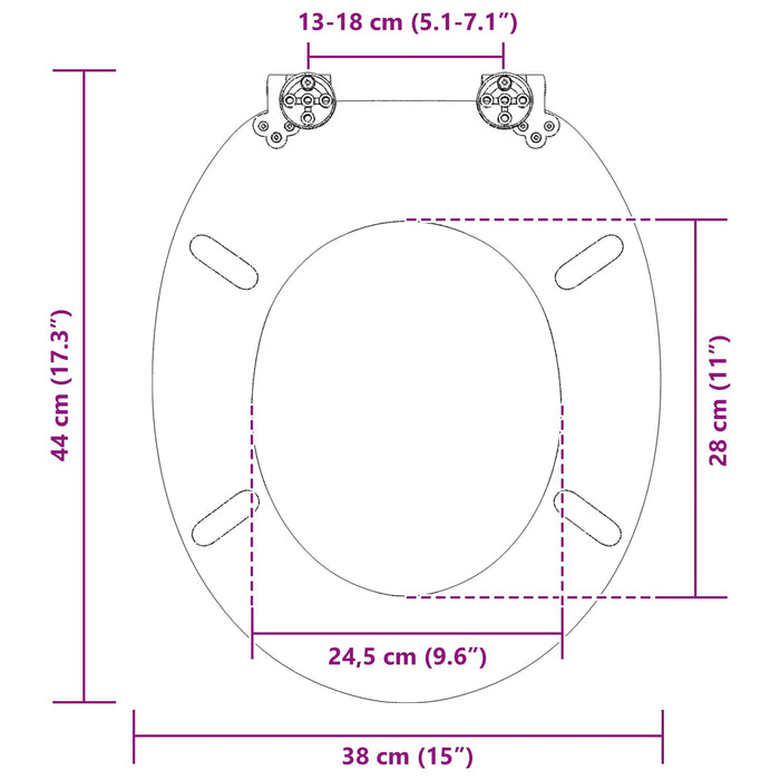 Capac de toaletă cu închidere lentă 2 pcs Multicolour Placă MDF WALTI